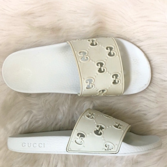 GUCCI- Women's White Open Toe Sandals- Size 9 - Picture 1 of 11